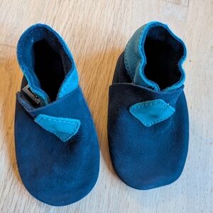 Blue Leather Kids Shoes